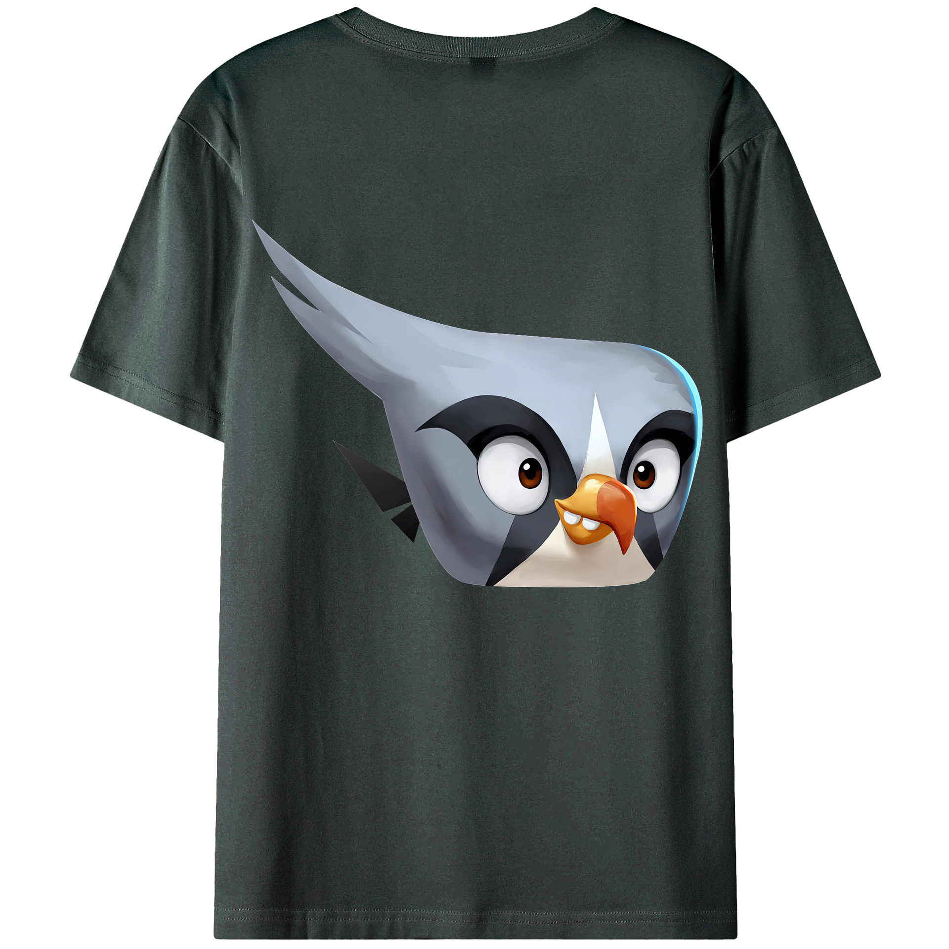 （画像用） Angry Birds アングリーバード 綿100％ メンズ半袖Tシャツ（バックプリント） 通気性